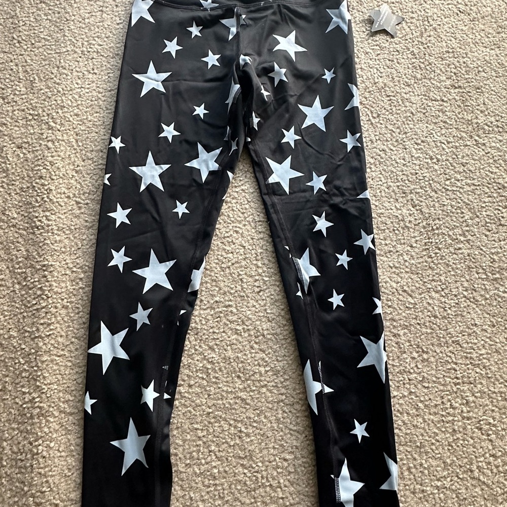 Star Print Black Leggings